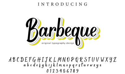Barbeque Font Stylish brush painted an uppercase vector letters, alphabet, typeface