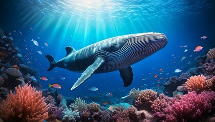 Fototapeta premium whale in the sea