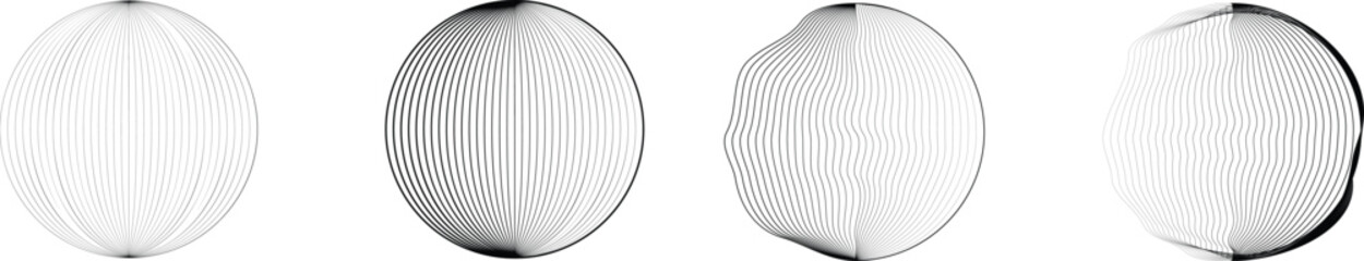 full Circle lines Border . full moon . Circle in art line style for your Design . Moon logo . Moon phase . Circles with line edges. From order to chaos . Vector illustration