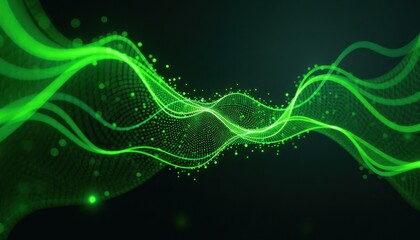 Electric green geometric lines dark grainy black green background noise texture futuristic dynamic poster header cover wallpaper banner backdrop design.