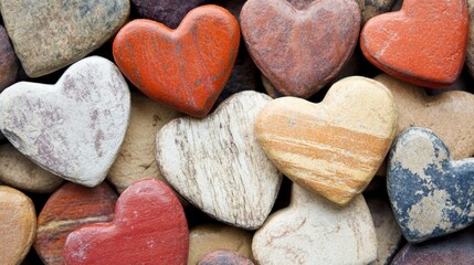 Obraz premium Full frame background of romantic red heart shapes on a vibrant textured surface, perfect for valentine's day themes, love-themed celebrations, wedding invitations, and romantic greeting card designs