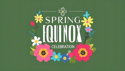 Spring Equinox Celebration Floral Design Illustration