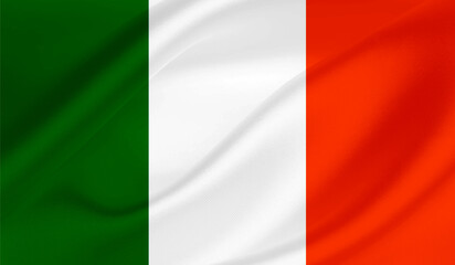 Realistic National Flag of  Ireland