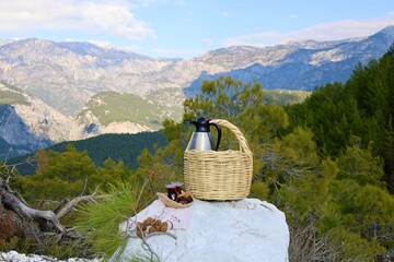 Basket with oranges. High quality photo