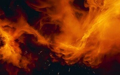Black dark red orange yellow pattern background. Night sky fire explosion burst flame blaze smoke burning light glow hot