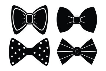Set of different styles of bow ties silhouette art design5.eps