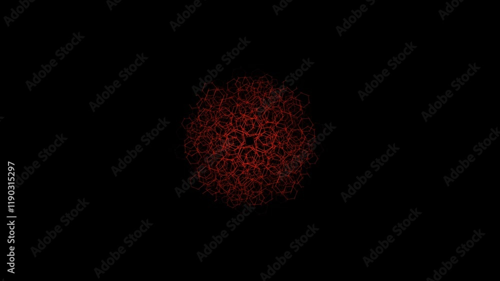 Aufkleber digital network, communication and technology video background with moving lines and dots