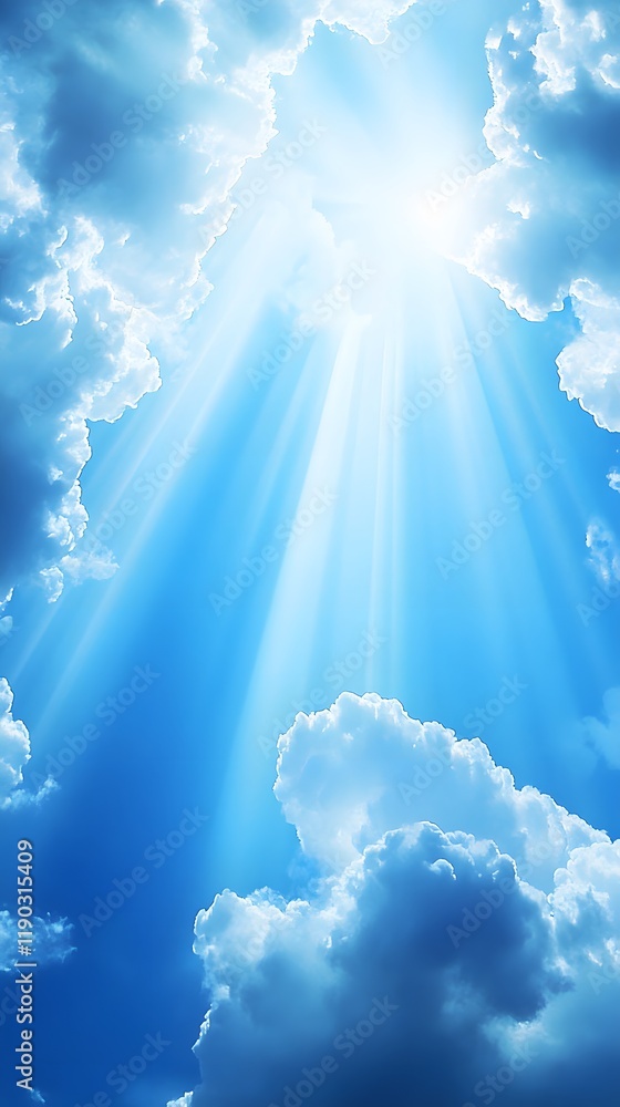 Wall mural light sky blue background with gradient effect fading down