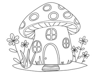 mushroom house coloring page. you can print it on 8.5x11 inch paper