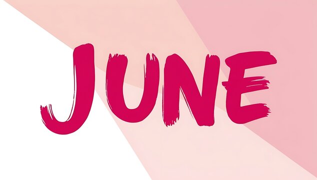 Pink and White Background with Bold June Text