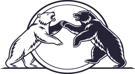 silhouette of a man and a person bear 