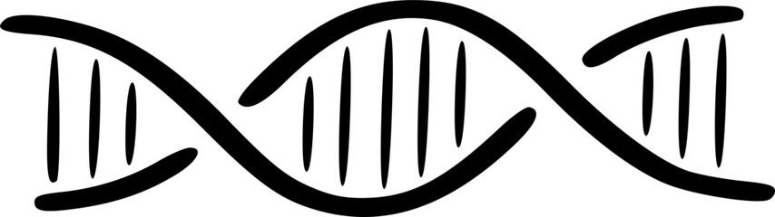 Simple dna helix icon. DNA chain simple outline symbol.Line style icon design. UI. Illustration of DNA icon.