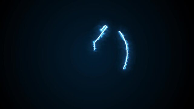 Rune Algiz in neon sowing. The appearance of the Algiz rune in neon light