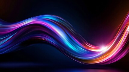 Abstract Colorful Swirling Lightscape: A Dynamic Neon Wave