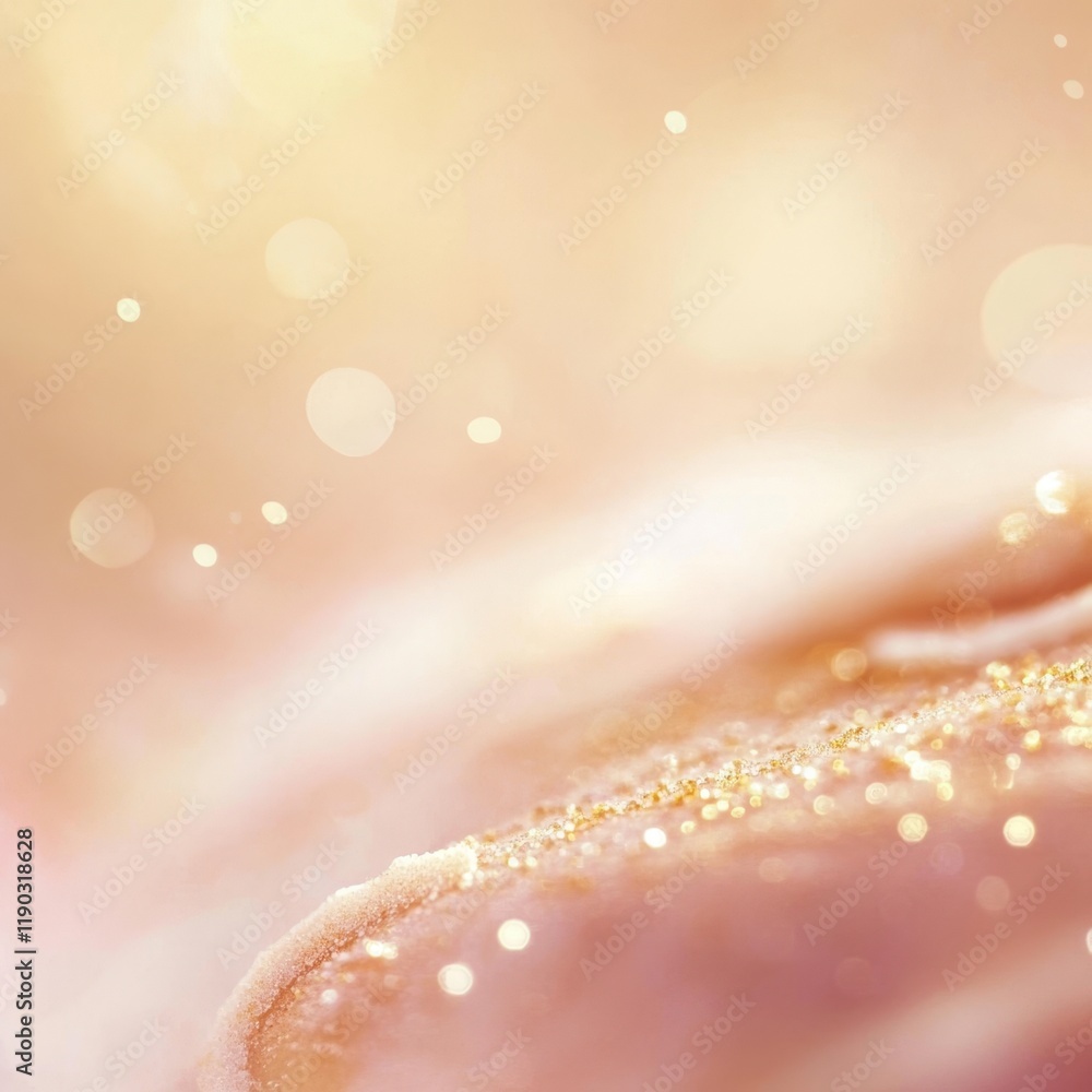 Poster soft glowing pink background with sparkles and bokeh effect