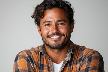 Obraz premium Happy smiling man portrait, studio shot.