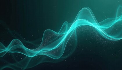 Glowing teal abstract shape dark grainy black teal background noise texture futuristic dynamic poster header cover wallpaper banner backdrop design.