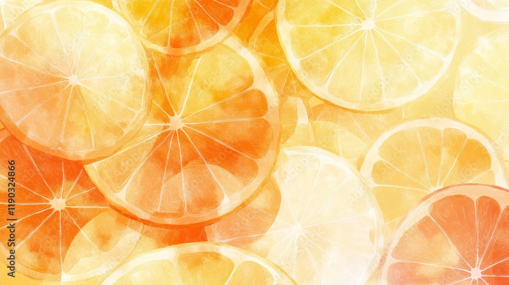 Poster Smooth Blurred Transitions of Citrus Inspired Colors in Background