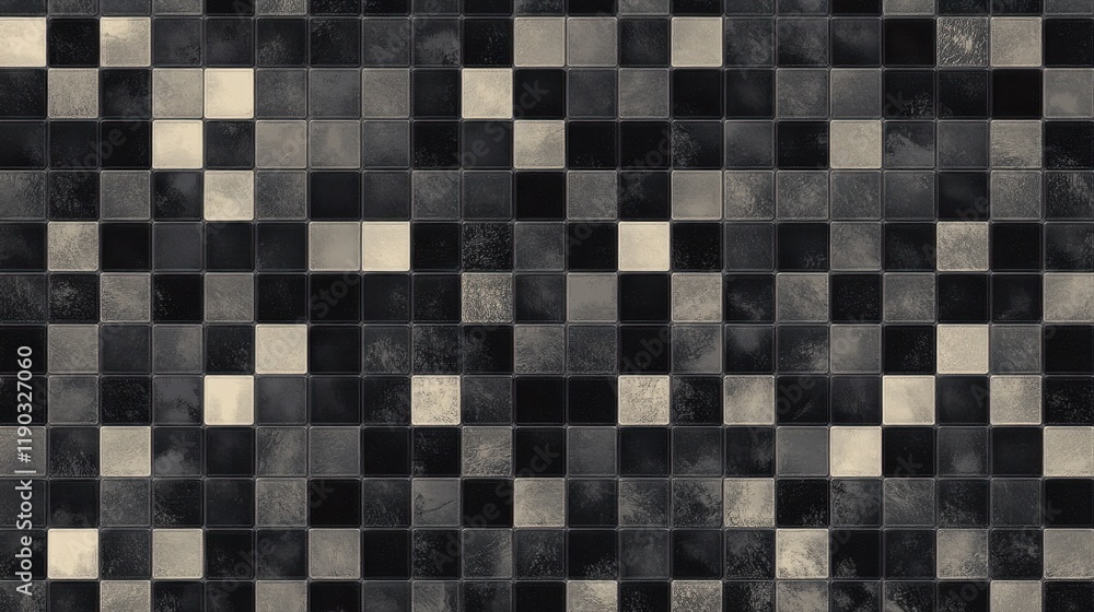 Poster black and white checkerboard pattern tile design for background use