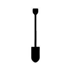 Shovel icon silhouette vector illustration on white background.