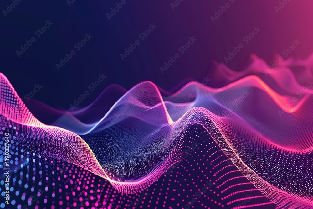 Poster modern conceptual gradient wave of particles. big data. digital background. futuristic elegant desig