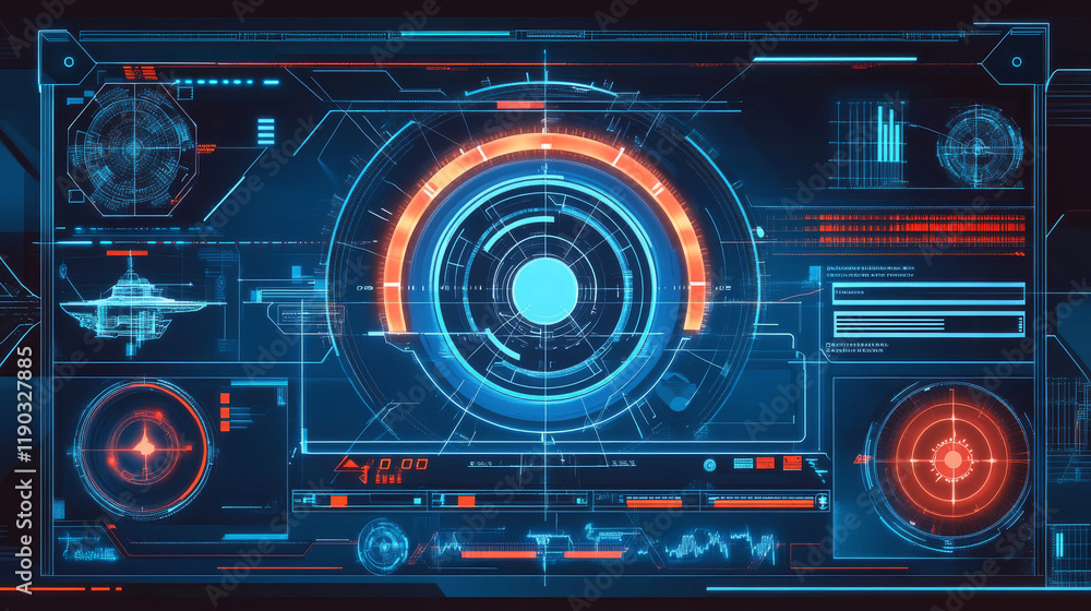 Aufkleber hud aim control frame interface futuristic target screen. vector ski-fi monitors, ui techno elements