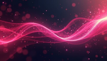 Obraz premium Glowing pink light swirl dark grainy black pink background noise texture modern dynamic poster header cover wallpaper banner backdrop design.