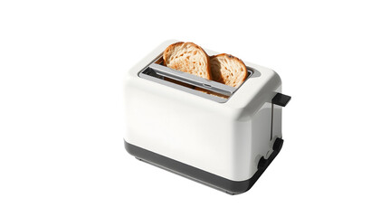 toaster with bread isolated on white background