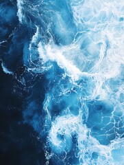 Cryptocurrency market trends represented by swirling ocean waves conveying dynamic change