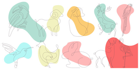Animal Line Art Set