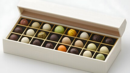 Assorted Gourmet Chocolate Egg Assortment in Elegant White Gift Box