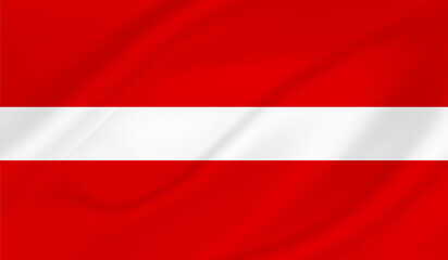 Realistic National Flag of Latvia
