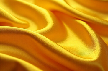 Obraz premium Gold background, satin flying fluttering fabric, smooth fabric with shimmering effect.