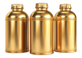 Golden spray paint cans.