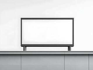 Mockup of a Minimalist Billboard with Text on Metal Structure Against White Background