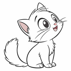 Obraz premium cute baby cat white background