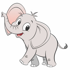 Fototapeta premium cute cartoon elephant 