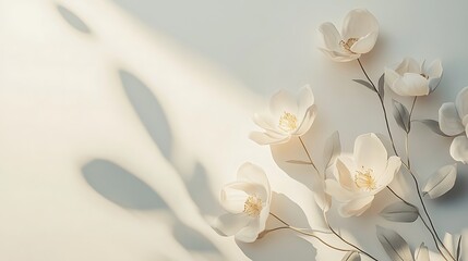Delicate White Flowers Basking in Sunlight