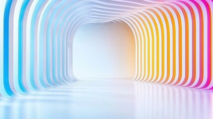 Naklejka premium Abstract Colorful Tunnel with Curved Lines and Smooth Gradient for Modern Design