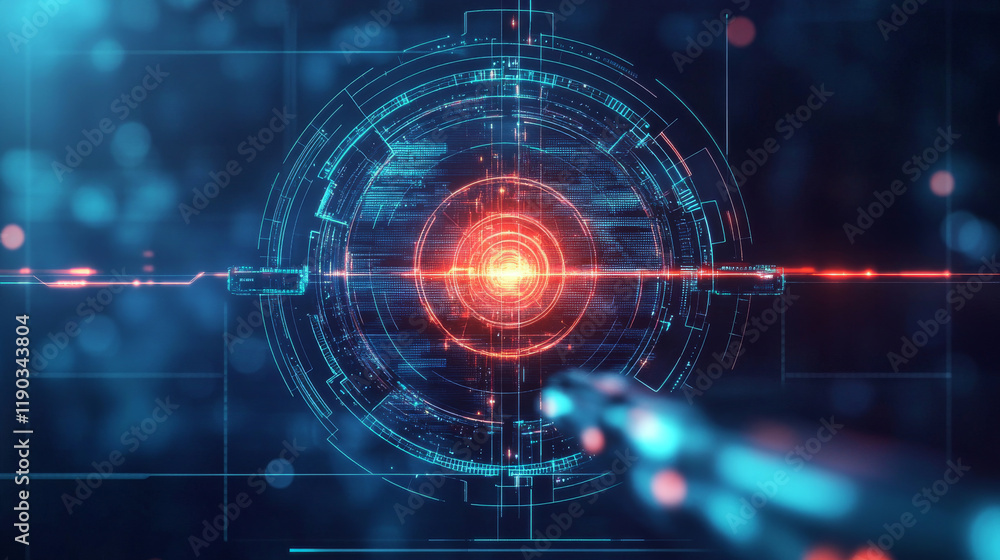 Poster hud aim control frame interface futuristic target screen. vector ski-fi monitors, digital ui techno 