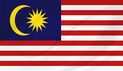 Realistic National Flag of Malaysia