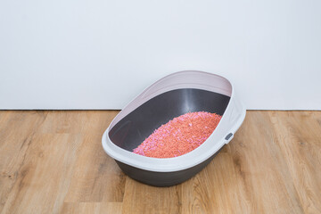 Cat litter with pink soy filler