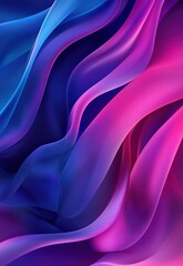 Obraz premium Smooth gradient of dark blue, purple, and pink silk satin, creating an elegant and soft fabric flow, ideal for a luxurious, abstract background for any design project.