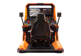 Racing simulator cockpit.