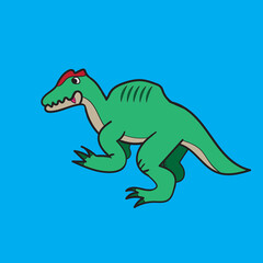 Fototapeta premium cute spinosaurus with blue Background