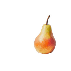 A Fresh pear with leave and Half Cut isolated on transparent background