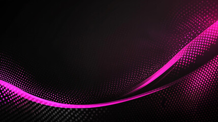 Abstract Pink Wave: A vibrant pink wave of light, composed of shimmering particles, sweeps across a dark background, creating a sense of dynamism and movement.