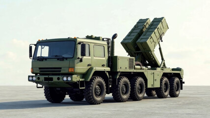 military truck with air defense system