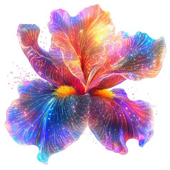 Vibrant colorful floral bloom nature digital art abstract close-up beauty of iridescence