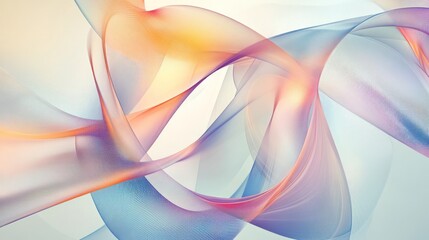 Abstract pastel flowing ribbons; elegant, dynamic design with light and shadow interplay.